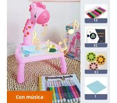 Children led projector drawing table toy painting set table educational board learning tools painting toys for children