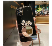 Fashion Luxury 3d Birds Peach Blossom Rhinestone Mirror Girl Phone Cover Case for Iphone 15 14 13 12 11Pro Max Soft   Back Cover