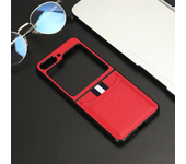 Leather Phone Case for Samsung Galaxy Z Flip 6 5 4 3 Flip6 Flip5 Flip4 Flip3 with Card Holde Fall Protection Sleeve Cover