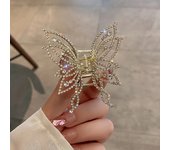 1pc zinc alloy rhinestone butterfly hair ornament, elegant butterfly disc hair grab clip, fashionable luxury sweet headwear, hig