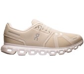 Zapatilla Beige On Running Cloud 6 Pearl/White Women Ajuste Holgado