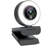 Angetube Streaming HD Webcam 1080P con luz de Anillo, 967 USB PC Cámara de Enfoque automático con micrófono Dual