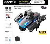 Professional K911SE UAV 4K three lens WIFI Obstacle avoidance 360° air stunt show Brushless motor FPVRC UAV toy with apron