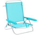 Marbueno Silla Plegable 5 Posiciones Aluminio Aguamarina Playa y Piscina 63X76X78 cm 10309