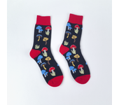 1 Pair  Diverse Colorful Mushrooms Breathable Mid Tube Men's and Women's Socks Suit In All Seasons For Daily
