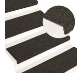Esteras para Escaleras Tejido de Barriga 15 piezas 65x21x4cm Antracita