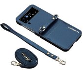 Crossbody Cards Solt Wallet Leather Case For Samsung Galaxy Z Flip 6 5 4 3 5G Flip6 Flip5 Bag Hand Strap Lanyard Pocket Cover
