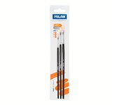 MILAN - Set de 3 Pinceles de Chungking planos con Mango Corto. Negro