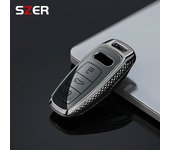 ABS Shell Car Remote Smart Key Case Cover For Audi A6 A6L A7 A8 A8L A3 E-tron 55 Q7 Q8 C8 2019 2020 2021 Keychain Accessories