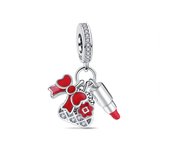 Hot Sale 100%925 Sterling Silver Luggage box Lipstick Small Stars Bead Charms Fit Original Pandora Bracelet DIY Women Jewelry