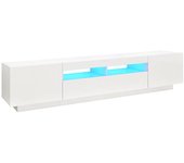 Mueble para TV con luces LED blanco brillante 200x35x40 cm