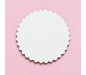 Glotomania - Base Redonda Blanca Ondas Cassis en Papiers 30 Cm - Madera Resistente - Set de 2 Bases para Tarta