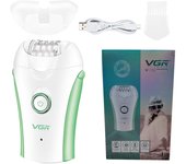 Original VGR 3-In-1 Ladies Epilator, Electric Shaver, Leg Body Hair Removal, Wet Dry Lady's Bikini Trimmer, Facial Epilator