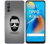 Tumundosmartphone Funda Gel Tpu para Oppo A74 4G diseño Barba Dibujos