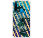 Funda compatible con Xiaomi Redmi Note 8 - Hojas palmera rayas diagonales