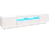 Mueble para TV con luces LED blanco 200x35x40 cm