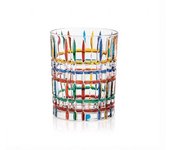 Vaso de whisky de vidrio de color pintado a mano, copa de vino de cristal de color confeti arcoíris romántico, adecuado para regalos para novias, bares en casa, bodas