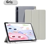 Case for Samsung Galaxy Tab S9 FE 11 S8 S7 Plus FE 12.4in S6 Lite Transparent Back Tablet Cover for Tab with Pencil Holder