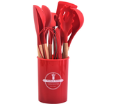 Set De Utensilios De Cocina De Silicona 12 Piezas Para Sartenes Antideslizantes Negro Resistente Al Calor Accesorios De Cocina Ecológicos Para Cocina