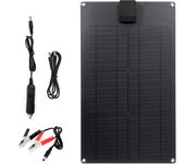 18V 50W Solar Panel Portable USB+Type C Dual Port Battery Charger Solar Cell Board Car Charger for Phone Support Fast Charge
