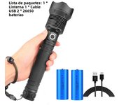 Rechargeable LED Flashlights 90000 Lumens Super Bright Zoomable Waterproof Flashlight with 3 Modes Powerful for Camping Hiking