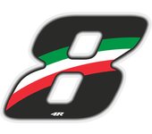 Race Number Pegatina para Moto "8" Tricolor 100x130mm