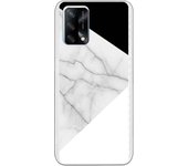 Funda compatible con Oppo A74 4G - Be Unique Funda Gel mármol con blanco y negro