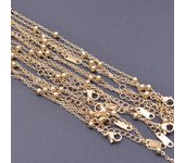 10pcs/Lot Gold Color Stainless Steel Chain 45cm Adjustable Necklace Width 1.2/1.5/1.6/2.2/2.5/3mm Men Women Jewelry Chain Bulk
