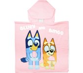 Poncho Toalla Infantil Bluey Rosa 55x110 cm – Diseño Oficial con Capucha – Microfibra Suave y de Secado Rápido – Ideal para Playa, Piscina o Baño – Regalo Perfecto para Niñas Fans de Bluey