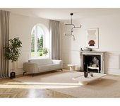 Vente-unique - Sofá de 3 plazas de tela beige VUSARI