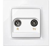 Toma televisión intermedia blanco