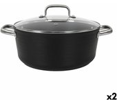 Cacerola con Tapa de Cristal Quttin Spiral Ø 28 cm Aluminio Forjado (2 Unidades)