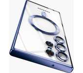 Luxury Plating For Magsafe Case For Samsung Galaxy S24 S23 S22 Ultra Plus Lens Protector Magnetic Wireless Charging Accessories