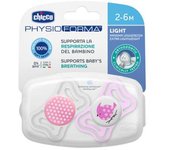 Chicco - Chupete Physio Light silicona Rosa 2-6m 2uds