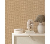 Muestra DIN A4 de Papel pintado vinílico ecológico de diseño de rombos efecto fibra vegetal con relieve - Kaylan 681470 de GAULAN