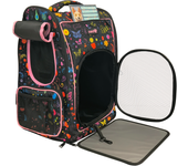 NESTQ - Mochila Porta Mascotas para Perros Y Gatos, Maximo 5kg, Transportin Ergonomico con Ventilación, Acolchada Y Resistente, Ideal para Viajes, Paseos Y Aventuras, Color Azul Buhas