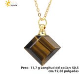 Silver Color Natural Stone Perfume Bottle Necklace Rhombus Crystal Pendant Essential Oil Stailness Steel Chain Necklaces H417
