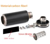 Universal 51mm/60mm Motorcycle exhaust with DB killer Motorcycle Exhaust Pipe Muffler Carbon Fiber GP-project Exhaust Pipe