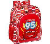 SAFTA - CARS Mochila Junior Adaptable a Carro portamochilas con Bolsillos laterales portabotellas - Mochila Doble tirador en cremallera principal para facilitar su apertura - Mochila Junior Hombreras y espalda ergonómicas y acolchadas