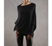 Solid Color Crew Neck Long Sleeve Amazon European And American Comfortable Style Knit Sweater