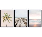 Set de 3 cuadros calidad premium con marco de madera - 30x40 cm o 50x70 cm - POSTER LAB