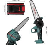 Sierra de podar eléctrica portátil y recargable de 21 V con 1 batería, motosierra pequeña para partir madera, ideal para huertos y jardines.
