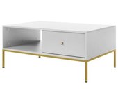 Mesa de café Lima J105 , Muebles ES, Aglomerado laminado, Blanco, 104 x 68.1 x 46cm