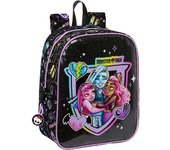SAFTA - MOCHILA GUARDERIA ADAPT.CARRO MONSTER HIGH - Mochila con Asas Ajustables y Espalda Ergonomica - Mochila con Compartimientos con Cremallera - Mochila Diseño Único y Licencia Oficial By MONSTER HIGH