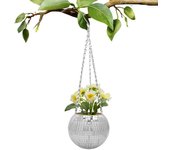 Disco Ball Planter Globe Shape Hanging Basket Vase Flower Planter Pots Rope Hanging Wall Home Dec Vase Container Room Decoration