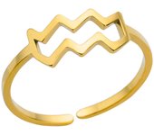 Anillo simple de acero inoxidable con símbolo de doce constelaciones, anillo de piedra de nacimiento, anillo abierto, anillo para el meñique.
