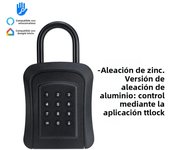 TTlock/Tuya Smart Key Storage Lock Box IPX5 Waterproof Dynamic Password Key Safes Alloy BOX Bluetooth Remote Control Safe Box