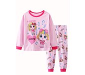 2 girls casual crew-neck animal print pajama sets