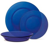 Amymark - Set de Vajilla Duralex® Lys Azul Oscuro - Saphir (12 Piezas)