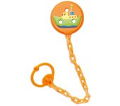Saro - Cadena Porta-chupetes 3D Naranja - Sujeta Chupete Bebé
